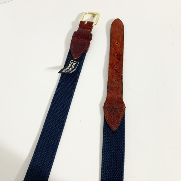 Chatham T Company Leather and Anchor / Stripes  Printed on Cotton Canvas Belt ⚓️ - Picture 5 of 10